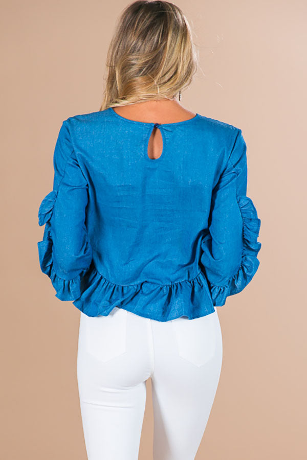 On Vacay Time Chambray Shift Top Image - 5