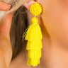 Bahama Beach Days Tassel Earrings In Yellow Image - 1
