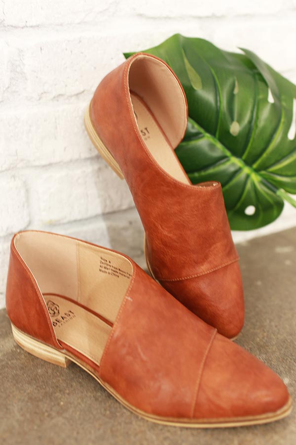 Elliot Faux Leather Flat in Brown Image - 1