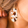 Coastal Views Earrings In Brown Marble Image - 1