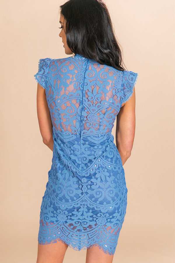 First Kiss Lace Dress in Airy Blue Image - 5