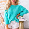 Oh So Luxe Chenille Shift Sweater in Light Turquoise Image - 1