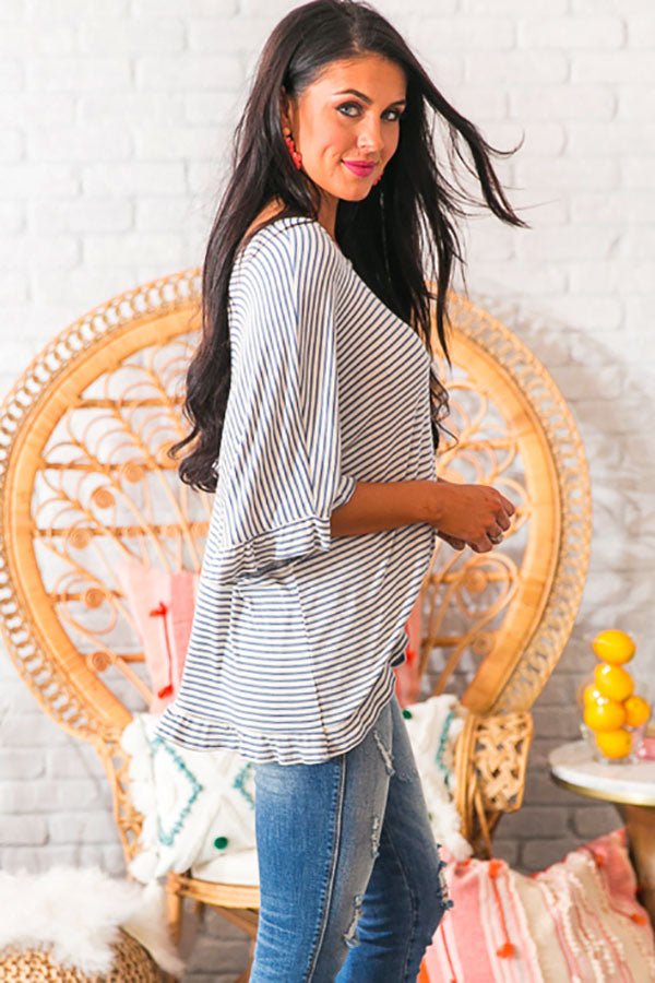 Ruffles and Romance Shift Top in Blue Image - 3