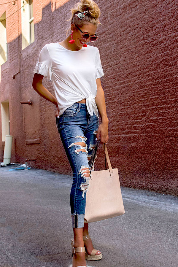 Brunching Babe Shift Top in White Image - 2