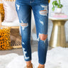 Laguna Beach Mid Rise Distressed Skinny in Dark Wash Image - 1
