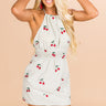 Sweet Cherry Seersucker Halter Dress Image - 1