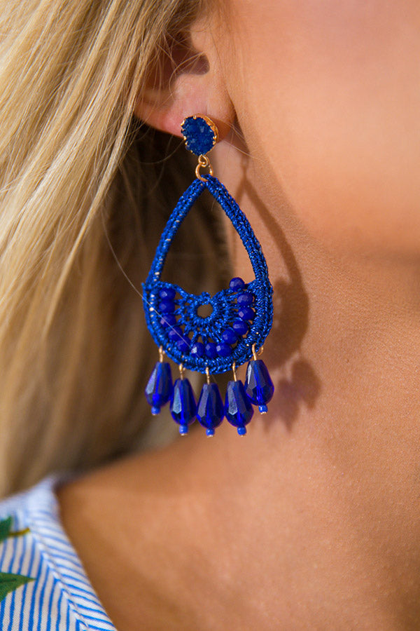 Made For Margaritas Earrings In Royal Blue Image - 1