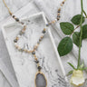 Completely Lovestruck Agate Necklace In Dark Grey Image - 1
