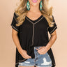 Gone Glamping Shift Top in Black Image - 1