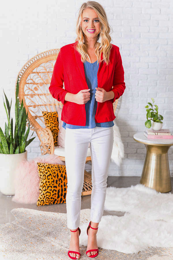 Office Goals Blazer in Red Image - 2