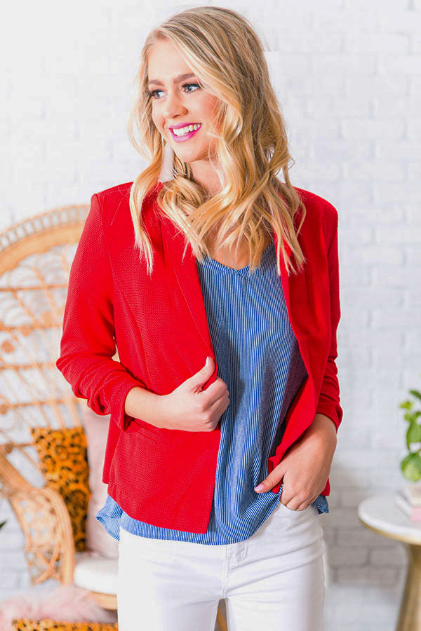 Office Goals Blazer in Red Image - 1