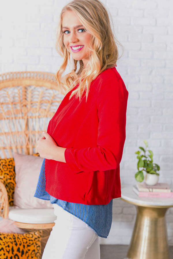 Office Goals Blazer in Red Image - 3