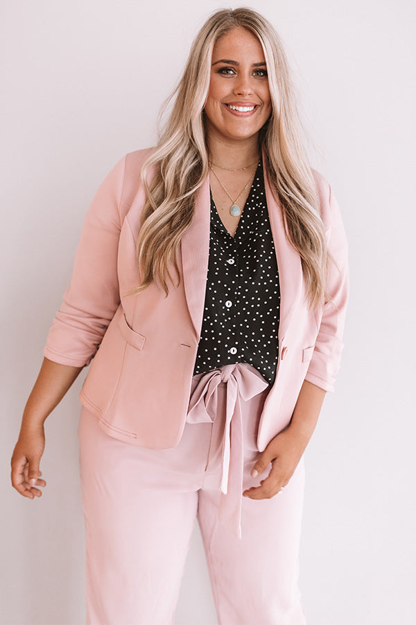 Conference Call Blazer in Blush Image - 2