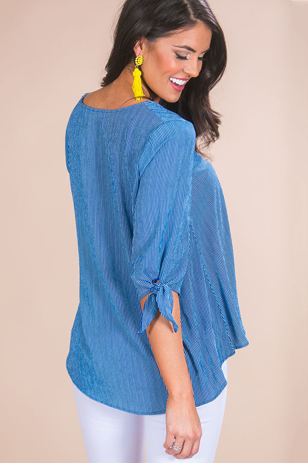 Drop Me A Line Shift Top in Blue Image - 4