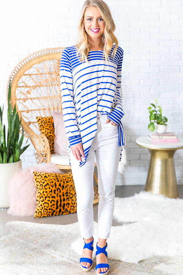 Cruise Liner Stripe Shift Top Image - 1