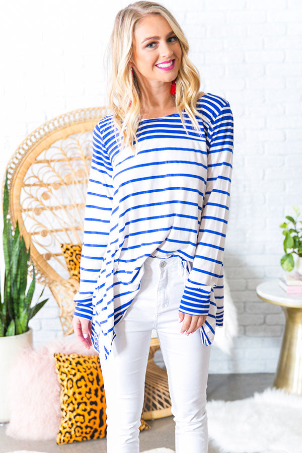 Cruise Liner Stripe Shift Top Image - 2