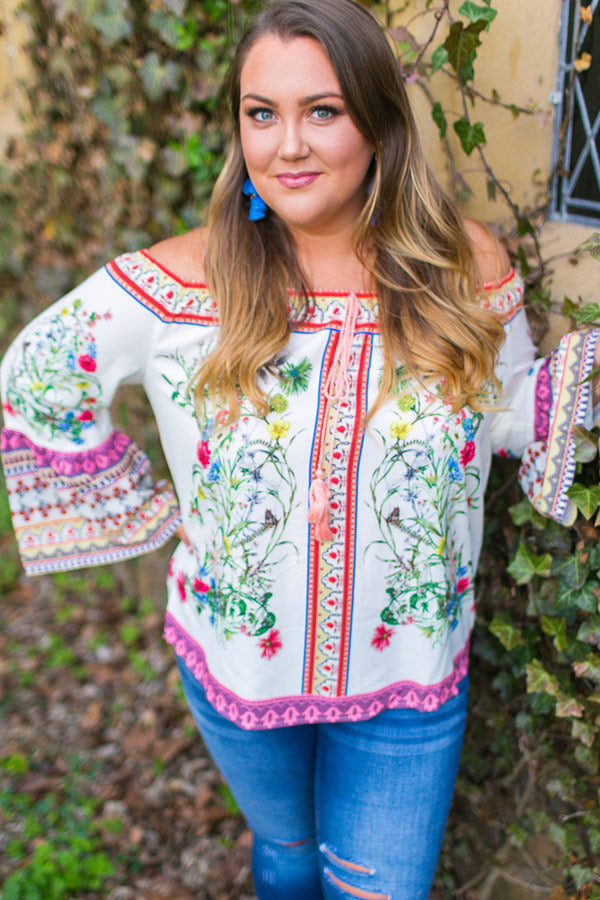 Cabana Babe Off Shoulder Top in Ivory Image - 2