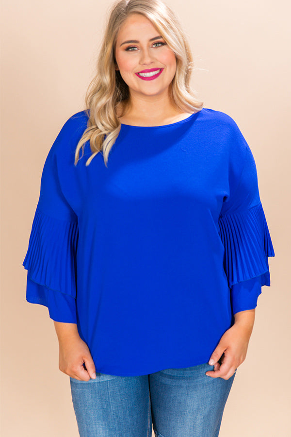 Happy Hour Shift Top in Royal Blue