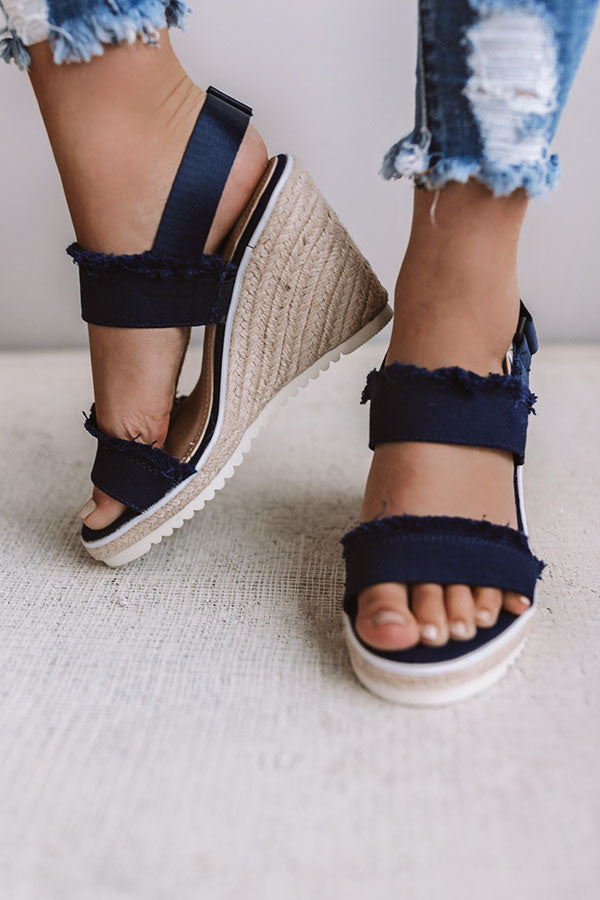 Vacation Friendly Wedge in Navy Image - 2