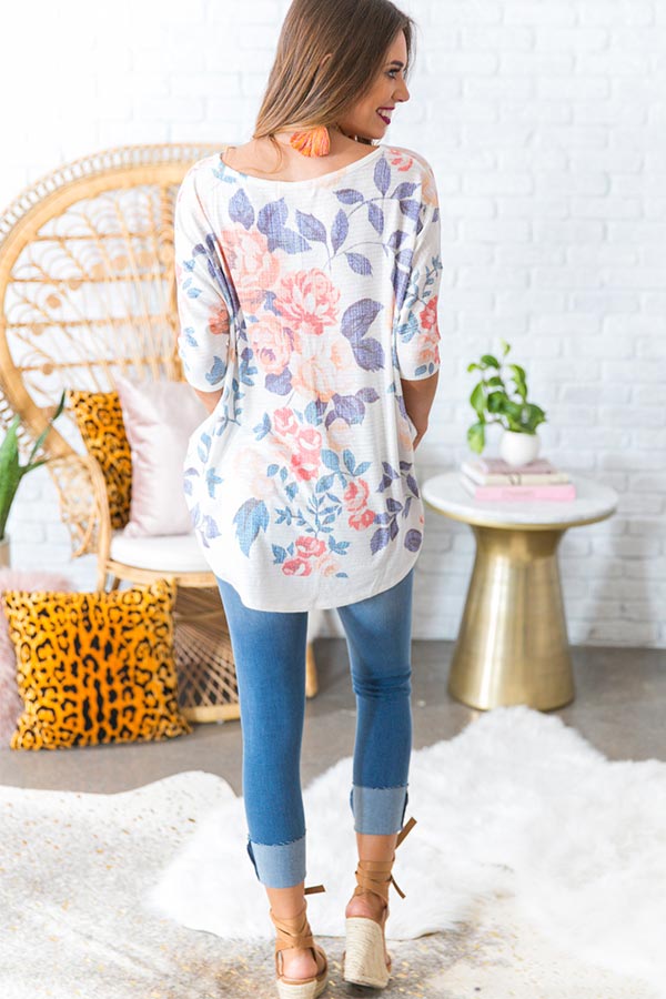 Floral Bombshell Shift Top Image - 4