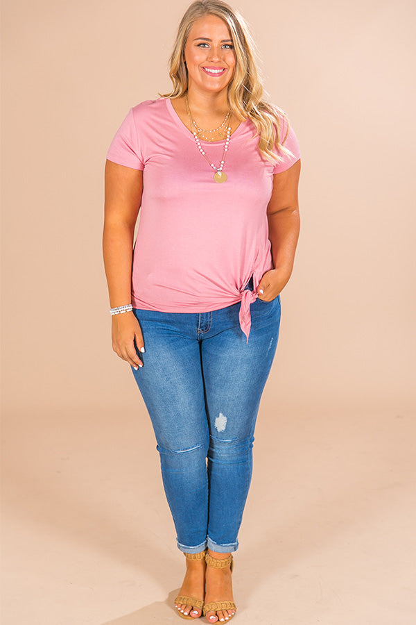 Margarita Babe Front Tie Shift Tee in Pink Image - 1