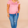 Margarita Babe Front Tie Shift Tee in Pink Image - 1