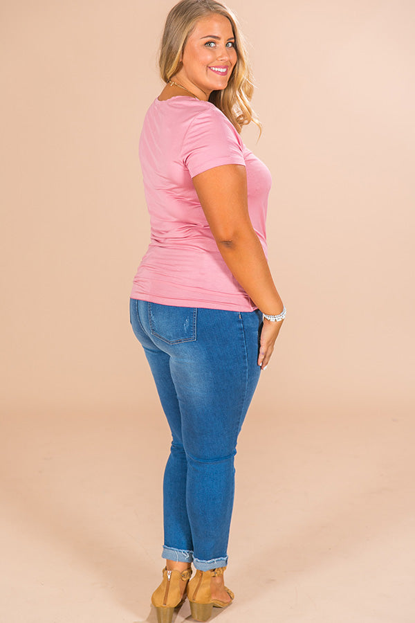 Margarita Babe Front Tie Shift Tee in Pink Image - 2