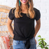 Margarita Babe Front Tie Shift Tee in Black Image - 1