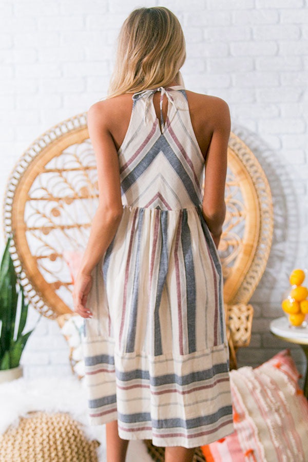 Nautical Breezy Midi Dress Image - 3