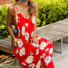 Vacation Mode Floral Maxi in Red Image - 1