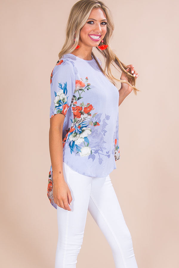 Lush Garden Shift Top in Lavender Image - 2