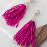 Glitz And Glam Tassel Earrings In Berry Image - 1