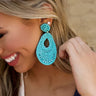 Patio Party Earrings In Turquoise Image - 1