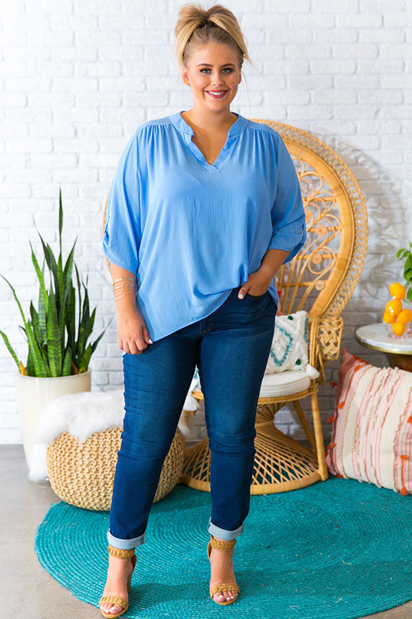 Palm Springs Perfection Shift Top in Sky Blue Image - 1