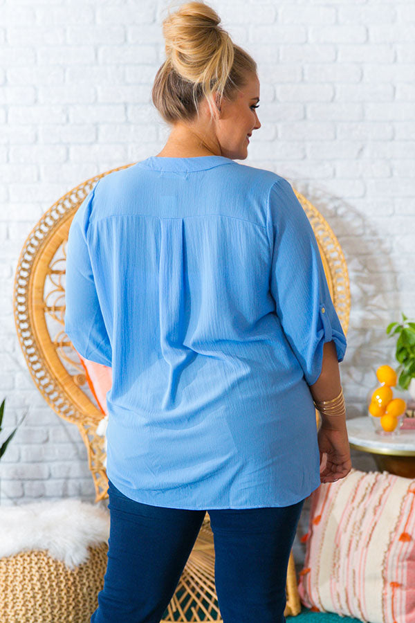Palm Springs Perfection Shift Top in Sky Blue Image - 4