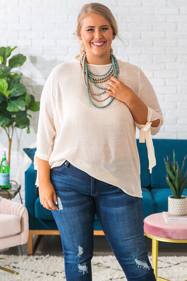 Social Hour Shift Top in Cream Curves Image - 2