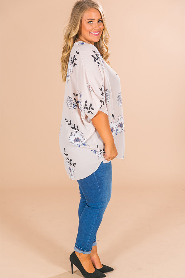 Fashion Queen Floral Shift Tunic in Almost Mauve Curves Image - 2