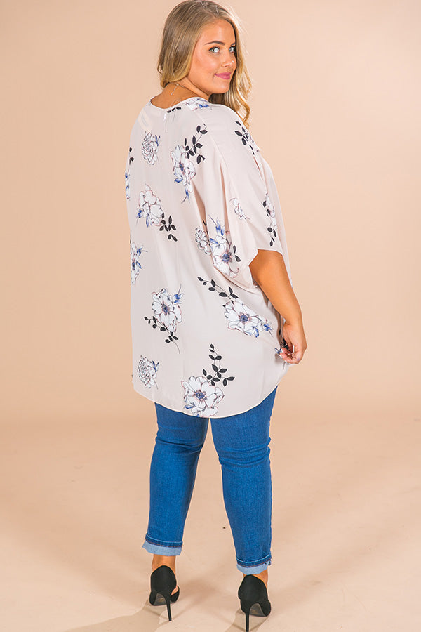 Fashion Queen Floral Shift Tunic in Almost Mauve Curves Image - 4