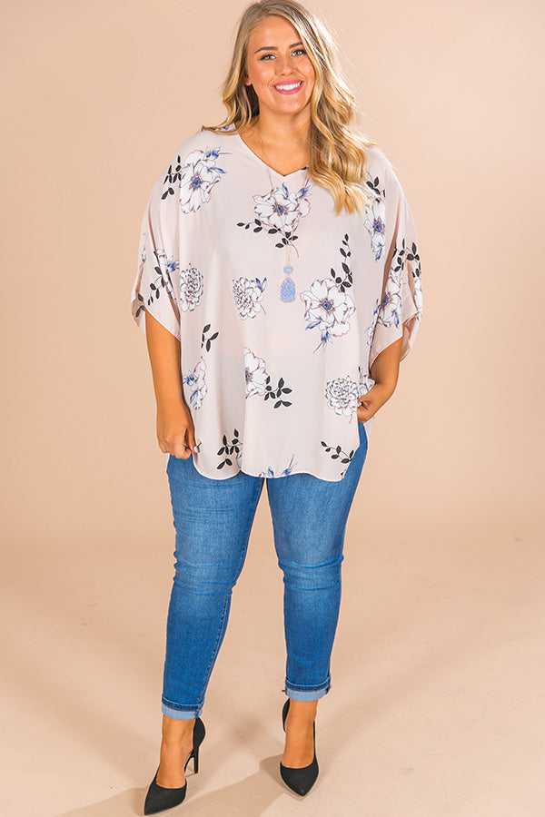 Fashion Queen Floral Shift Tunic in Almost Mauve Curves Image - 3