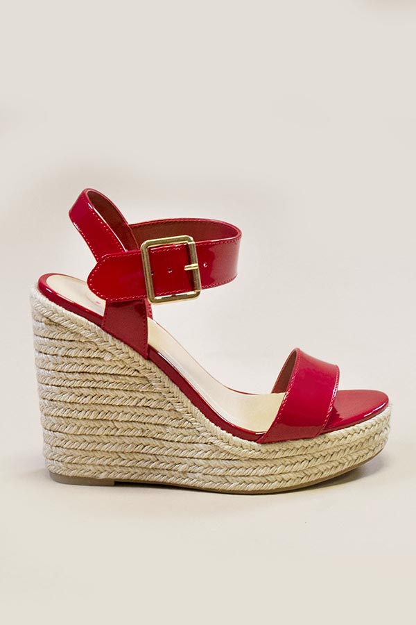 The Kennedy Patent Wedge in Red • Impressions Online Boutique
