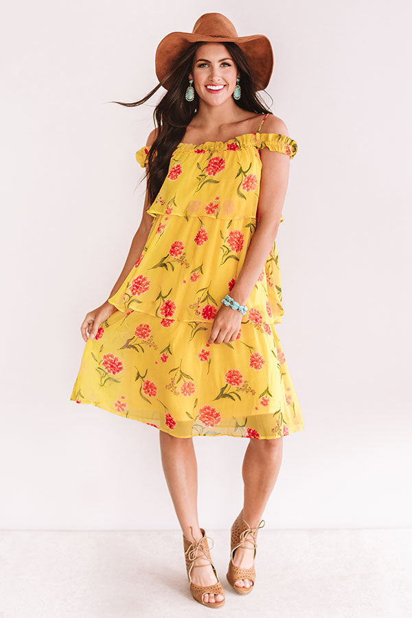 French Floral Tiered Dress Image - 2