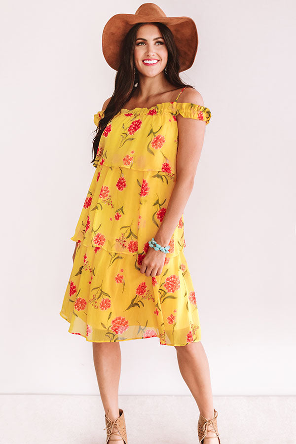 French Floral Tiered Dress Image - 3