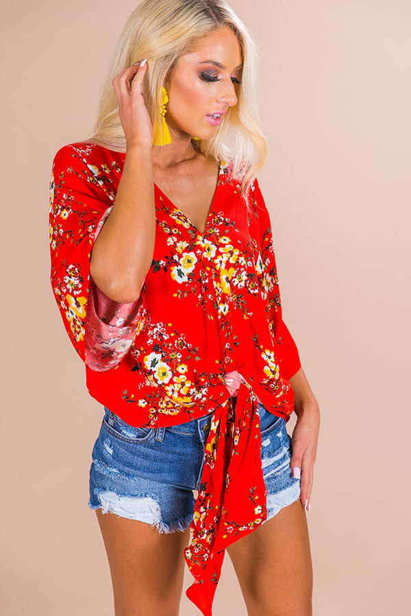 Key West Floral Shift Top in Red Image - 2