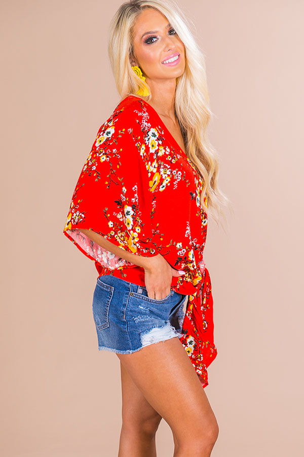 Key West Floral Shift Top in Red Image - 3