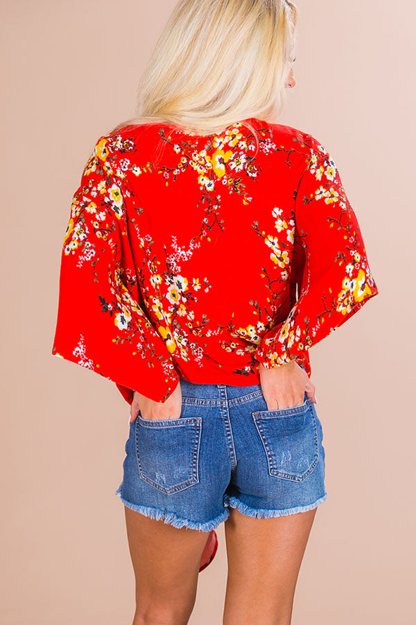 Key West Floral Shift Top in Red Image - 4