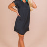 Wine Club Satin Shift Dress in Black Image - 1