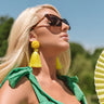 Midnight Kisses Tassel Earrings In Yellow Image - 1