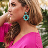 Circle Of Bloom Earrings In Aqua Image - 1