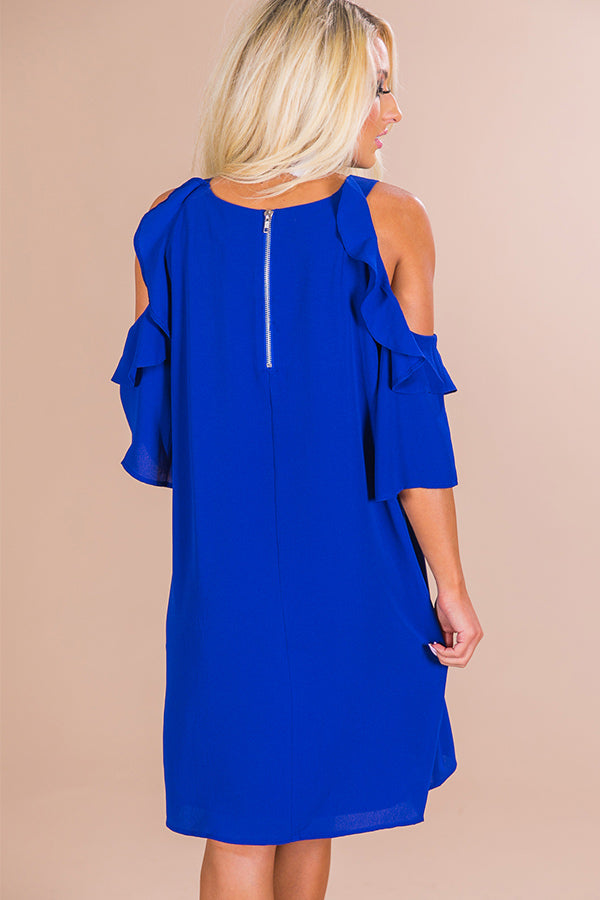 Cabo Kisses Ruffle Dress in Royal Blue Image - 2