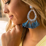 Drop Me A Line Tassel Earrings In Blue Image - 1